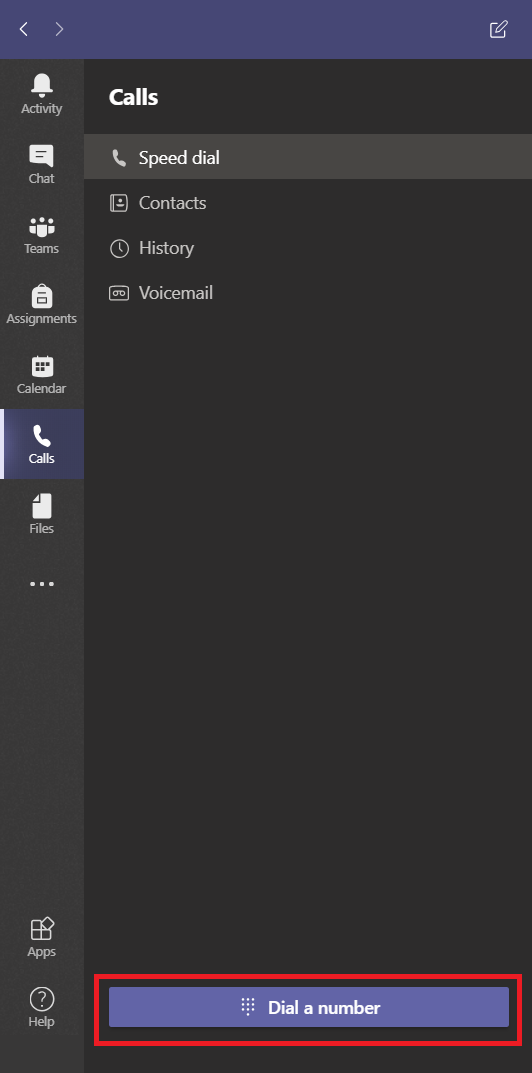 Teams VoIP Dial a Number